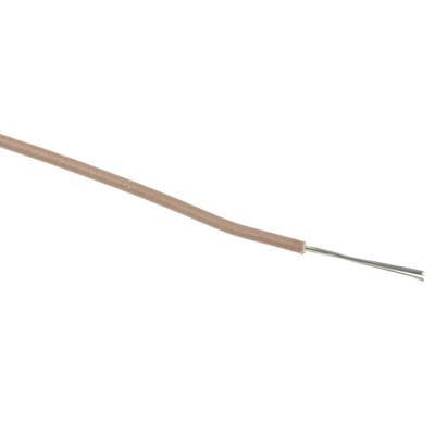 RS PRO Brown 0.08 mm² Hook Up Wire, 28 AWG, 7/0.12 mm, 100m, MPPE Insulation