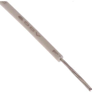 RS PRO White 0.08 mm² Hook Up Wire, 28 AWG, 7/0.12 mm, 100m, MPPE Insulation