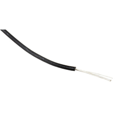 RS PRO Black 0.13 mm² Hook Up Wire, 26 AWG, 7/0.16 mm, 100m, MPPE Insulation