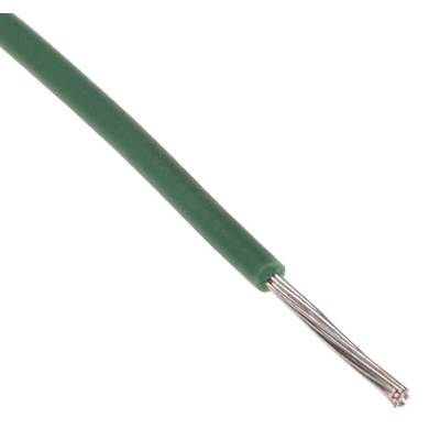 RS PRO Green 0.2 mm² Hook Up Wire, 24 AWG, 11/0.16 mm, 100m, MPPE Insulation