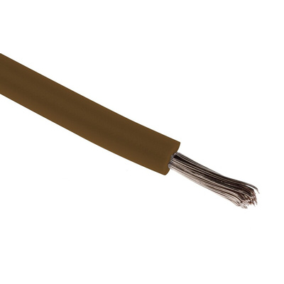 RS PRO Brown 0.33 mm² Hook Up Wire, 22 AWG, 7/0.12 mm, 100m, MPPE Insulation