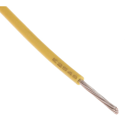 RS PRO Yellow 0.33 mm² Hook Up Wire, 22 AWG, 7/0.12 mm, 100m, MPPE Insulation