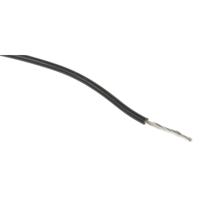 RS PRO Black 0.13 mm² Hook Up Wire, 26 AWG, 7/0.16 mm, 100m, XLPE Insulation