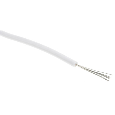 RS PRO White 0.33 mm² Hook Up Wire, 22 AWG, 17/0.16 mm, 100m, XLPE Insulation