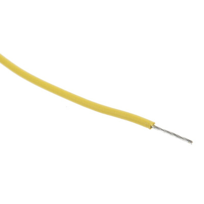 RS PRO Yellow 0.33 mm² Hook Up Wire, 22 AWG, 17/0.16 mm, 100m, XLPE Insulation