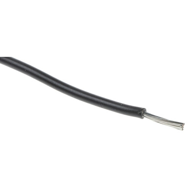 RS PRO Black 0.08 mm² Hook Up Wire, 28 AWG, 7/0.12 mm, 100m, XLPE Insulation