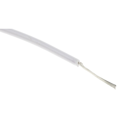 RS PRO White 0.08 mm² Hook Up Wire, 28 AWG, 7/0.12 mm, 100m, PVC Insulation