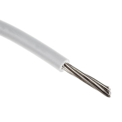 RS PRO White 0.13 mm² Hook Up Wire, 26 AWG, 7/0.16 mm, 100m, PVC Insulation