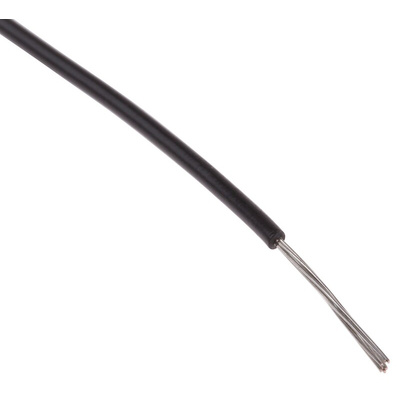 RS PRO Black 0.13 mm² Hook Up Wire, 26 AWG, 7/0.16 mm, 100m, XLPVC Insulation