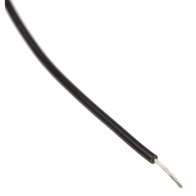 RS PRO Black 0.13 mm² Hook Up Wire, 26 AWG, 7/0.16 mm, 100m, PVC Insulation