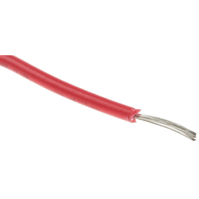 RS PRO Red 0.13 mm² Hook Up Wire, 26 AWG, 7/0.16 mm, 100m, PVC Insulation