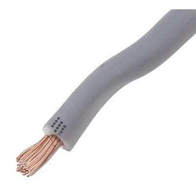 RS PRO Grey 4 mm² Hook Up Wire, 50/0.3 mm, 100m, PVC Insulation