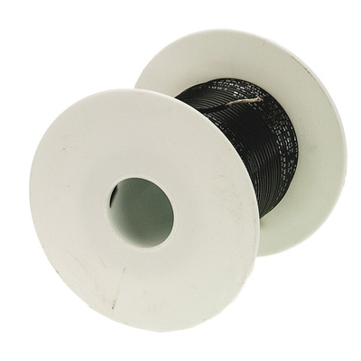 Alpha Wire Black 0.75 mm² Hook Up Wire, 18 AWG, 16/0.25 mm, 30m, PVC Insulation
