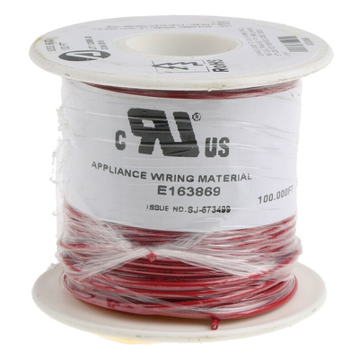 Alpha Wire Premium Series Red 0.52 mm² Hook Up Wire, 20 AWG, 10/0.25 mm, 30m, PVC Insulation