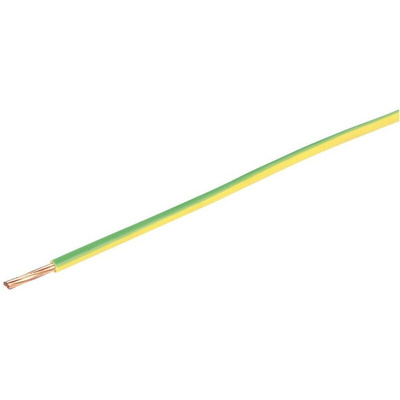 Prysmian 6491B Series Green/Yellow 4 mm² Hook Up Wire, 7/0.85 mm, 100m