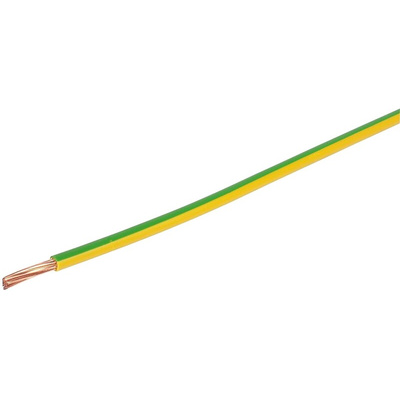 Prysmian 6491X Series Green/Yellow 2.5 mm² Hook Up Wire, 7/0.67 mm, 100m