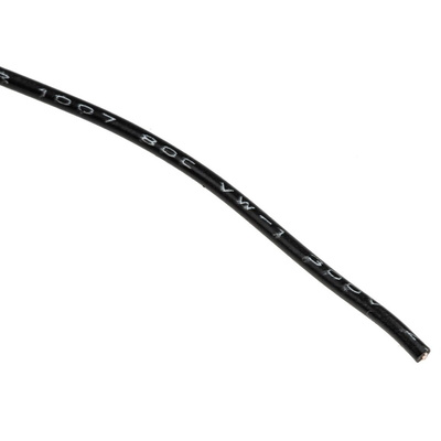 Alpha Wire Hook Up Wire Series Black 0.23 mm² Harsh Environment Wire, 24 AWG, 7/0.20 mm, 305m, PVC Insulation