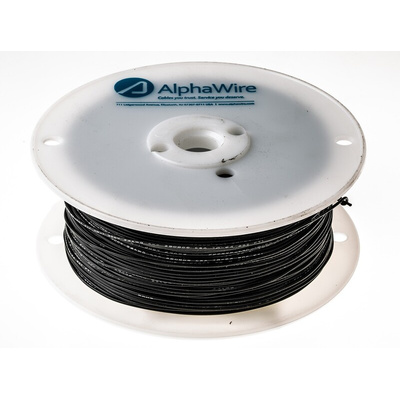 Alpha Wire Hook Up Wire Series Black 0.23 mm² Harsh Environment Wire, 24 AWG, 7/0.20 mm, 305m, PVC Insulation