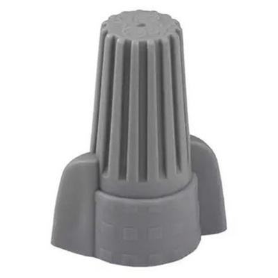 TE Connectivity, TwistGrip Insulated Twist Bullet Connector, 18AWG to 8AWG, 25.5mm Bullet diameter, Grey