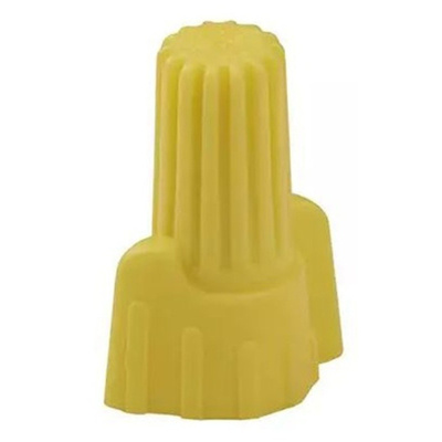 TE Connectivity, WingGrip Insulated Twist Bullet Connector, 18AWG to 10AWG, 18.2mm Bullet diameter, Yellow