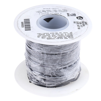 Alpha Wire Hook Up Wire Series Black 0.35 mm² Harsh Environment Wire, 22 AWG, 7/0.25 mm, 30m, PVC Insulation