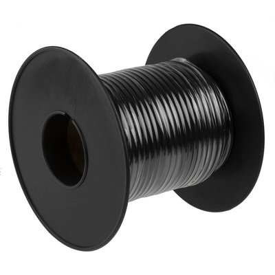 RS PRO Black 0.5 mm² Hook Up Wire, 20 AWG, 7/0.3 mm, 25m, Polyethylene Insulation