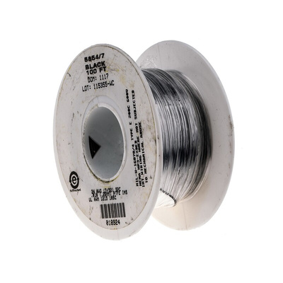 Alpha Wire Premium Series Black 0.23 mm² Hook Up Wire, 24 AWG, 7/0.20 mm, 30m, PTFE Insulation