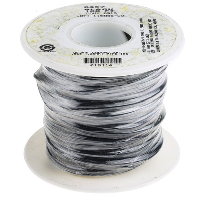 Alpha Wire Premium Series Black 0.96 mm² Hook Up Wire, 18 AWG, 19/0.25 mm, 30m, PTFE Insulation
