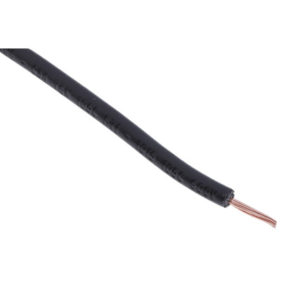 RS PRO Black 0.5 mm² Hook Up Wire, 16/0.2 mm, 100m