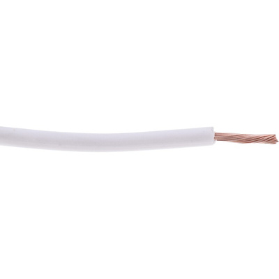 RS PRO White 0.75 mm² Hook Up Wire, 24/0.2 mm, 100m