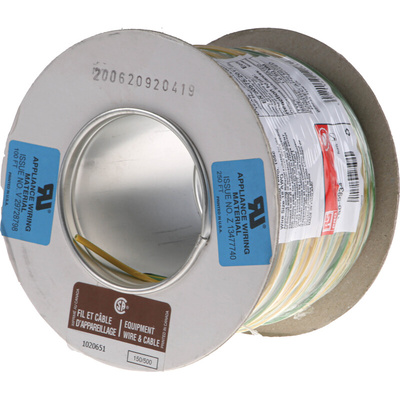 RS PRO Green/Yellow 0.75 mm² Hook Up Wire, 24/0.2 mm, 100m