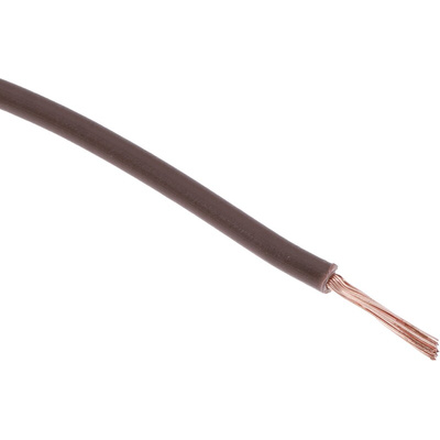 RS PRO Brown 1 mm² Hook Up Wire, 32/0.2 mm, 100m