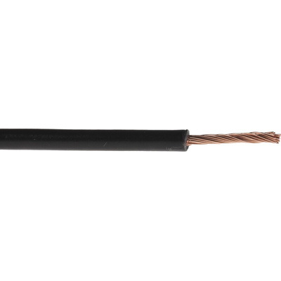 RS PRO Black 1.5 mm² Hook Up Wire, 30/0.25 mm, 100m