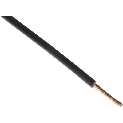 RS PRO Black 2.5 mm² Hook Up Wire, 50/0.25 mm, 100m