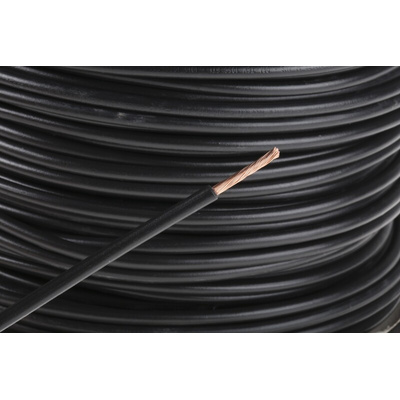 RS PRO Black 2.5 mm² Hook Up Wire, 50/0.25 mm, 100m