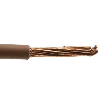 RS PRO Brown 10 mm² Hook Up Wire, 7/1.35 mm, 100m