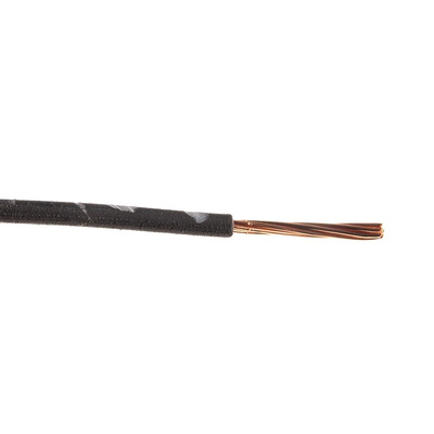 RS PRO Black 10 mm² Hook Up Wire, 7/1.35 mm, 50m