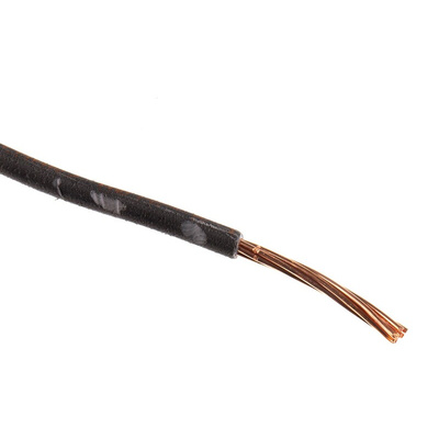 RS PRO Black 10 mm² Hook Up Wire, 7/1.35 mm, 50m