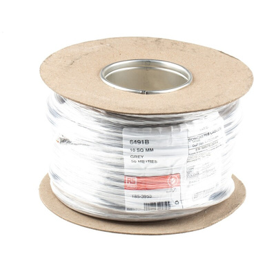RS PRO Grey 10 mm² Hook Up Wire, 7/1.35 mm, 50m