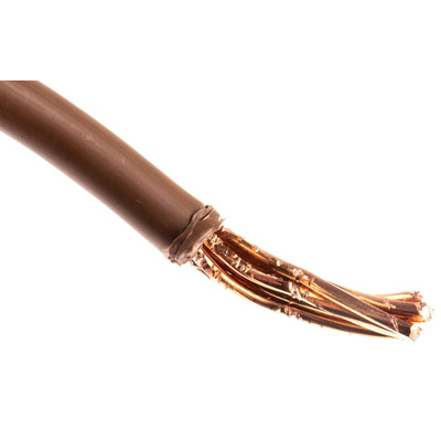 RS PRO Brown 16 mm² Hook Up Wire, 7/1.7 mm, 50m