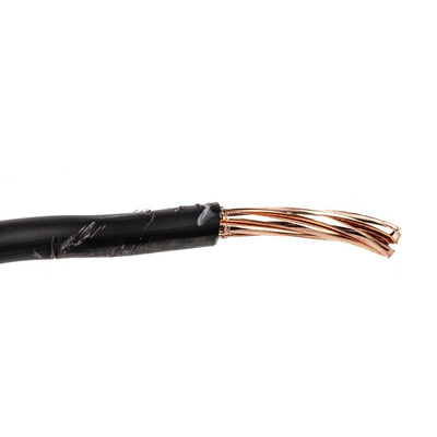 RS PRO Black 16 mm² Hook Up Wire, 7/1.7 mm, 100m