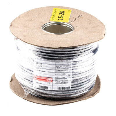 RS PRO Black 16 mm² Hook Up Wire, 7/1.7 mm, 100m