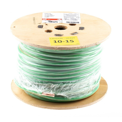 RS PRO Green/Yellow 25 mm² Hook Up Wire, 7/2.14 mm, 50m