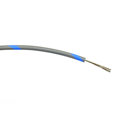 RS PRO Blue/Grey 0.2 mm² Hook Up Wire, 24 AWG, 7/0.2 mm, 100m, PVC Insulation