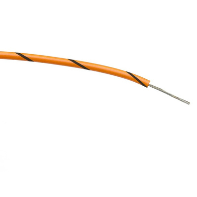 RS PRO Black/Orange 0.2 mm² Hook Up Wire, 24 AWG, 7/0.2 mm, 100m, PVC Insulation