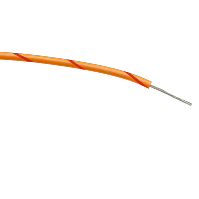 RS PRO Orange/Red 0.2 mm² Hook Up Wire, 24 AWG, 7/0.2 mm, 100m, PVC Insulation