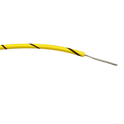 RS PRO Black/Yellow 0.2 mm² Hook Up Wire, 24 AWG, 7/0.2 mm, 100m, PVC Insulation