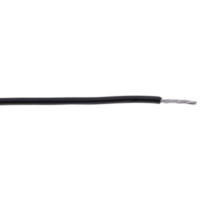 RS PRO Black 0.5 mm² Hook Up Wire, 20 AWG, 16/0.2 mm, 100m, PVC Insulation