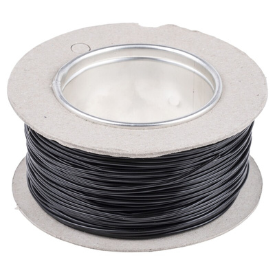 RS PRO Black 0.5 mm² Hook Up Wire, 20 AWG, 16/0.2 mm, 100m, PVC Insulation