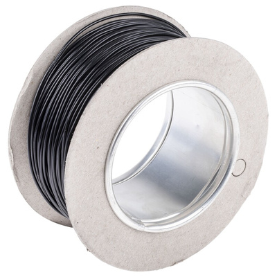 RS PRO Black 0.5 mm² Hook Up Wire, 20 AWG, 16/0.2 mm, 100m, PVC Insulation